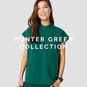 Figs S Huntergreen top and S Tall Pant